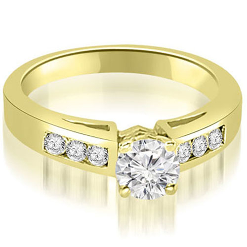 0.55 Cttw Round Cut 14K Yellow Gold Diamond Engagement Ring