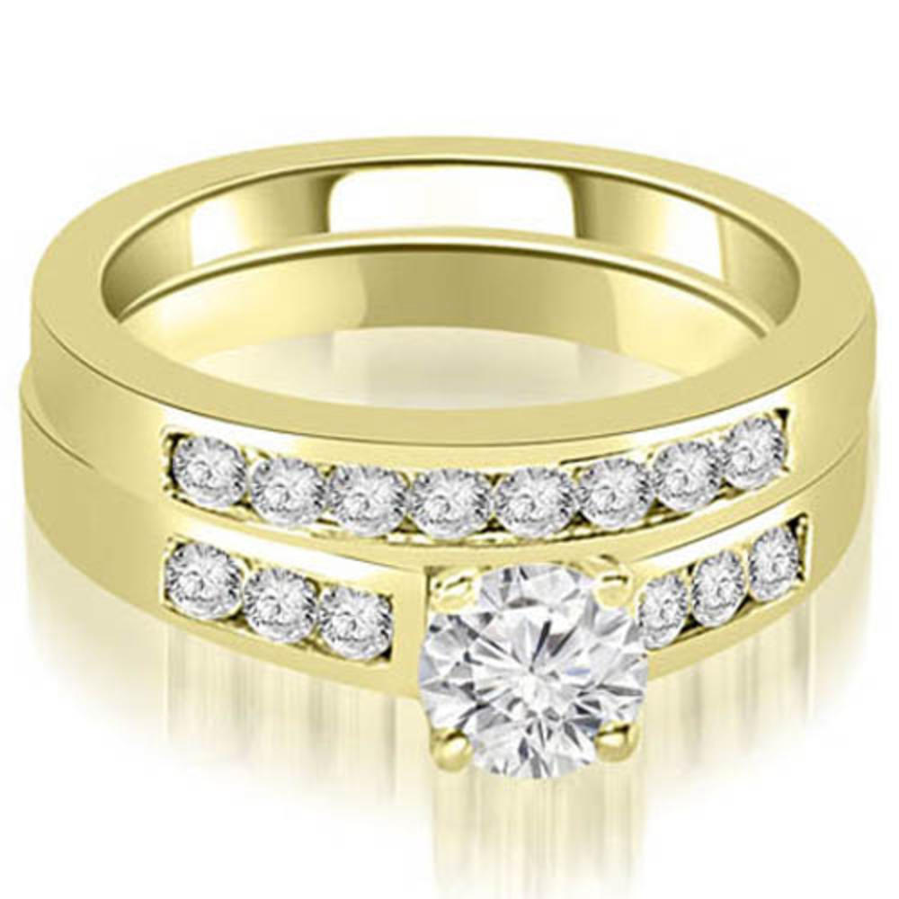 1.25 cttw. 14K Yellow Gold Channel Set Round Cut Diamond Bridal Set (I1, H-I)