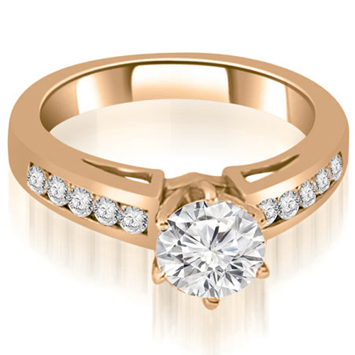 0.65 Cttw Round Cut 14K Rose Gold Diamond Engagement Ring