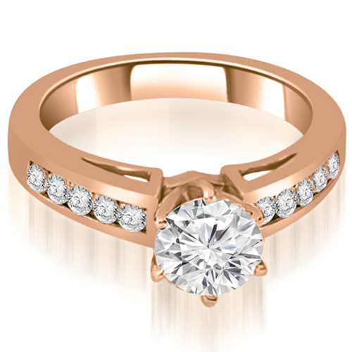 18K Rose Gold 0.65 cttw Channel Set Round Cut Diamond Engagement Ring (I1, H-I)