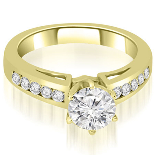 18K Yellow Gold 0.65 cttw Channel Set Round Cut Diamond Engagement Ring (I1, H-I)