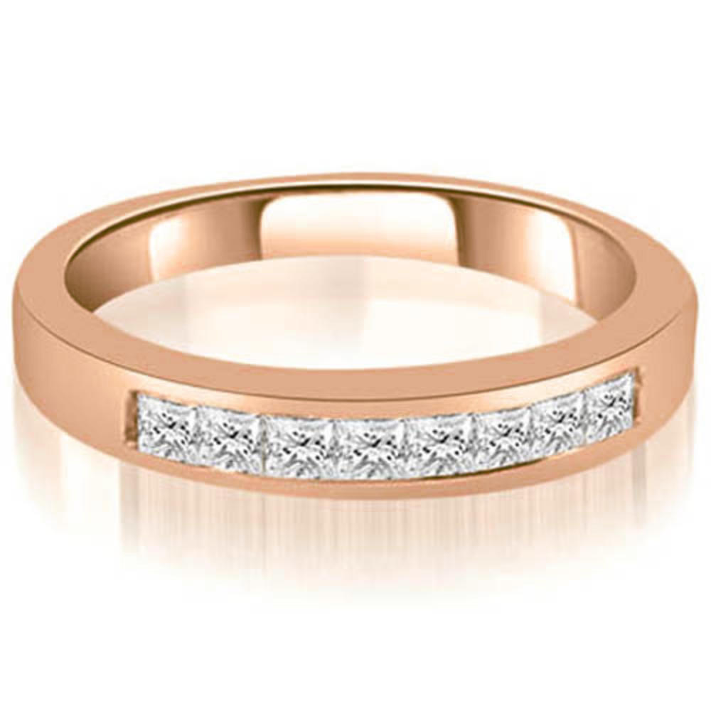 1.70 cttw. 18K Rose Gold Channel Set Round & Princess Cut Diamond Bridal Set (I1, H-I)