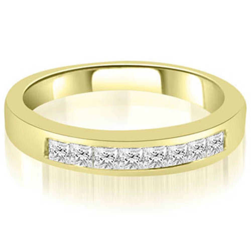1.05 cttw. 18K Yellow Gold Channel Set Round & Princess Cut Diamond Bridal Set (I1, H-I)
