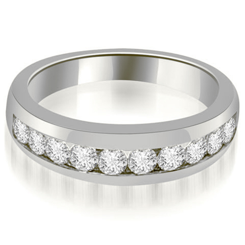 0.65 Cttw Round-Cut 14K White Gold Diamond Wedding Ring