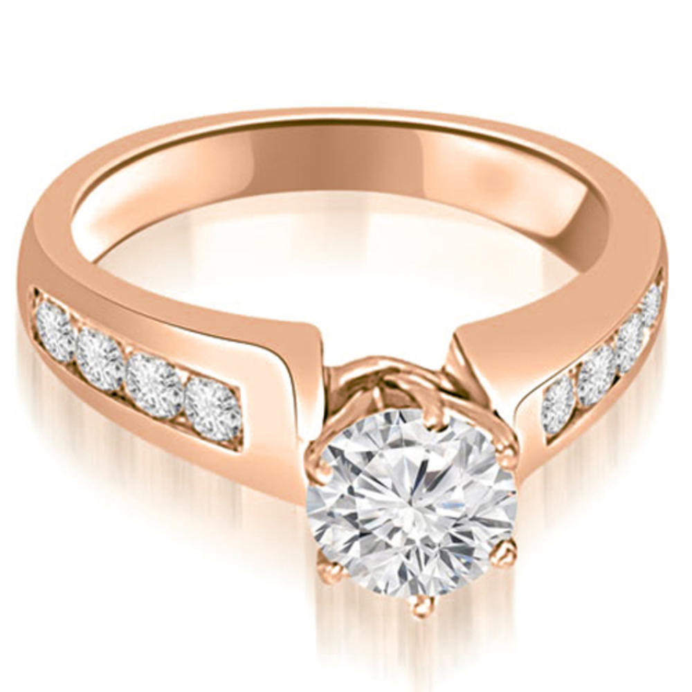 1.50 cttw Round-Cut 18k Rose Gold Diamond Channel Bridal Ring Set
