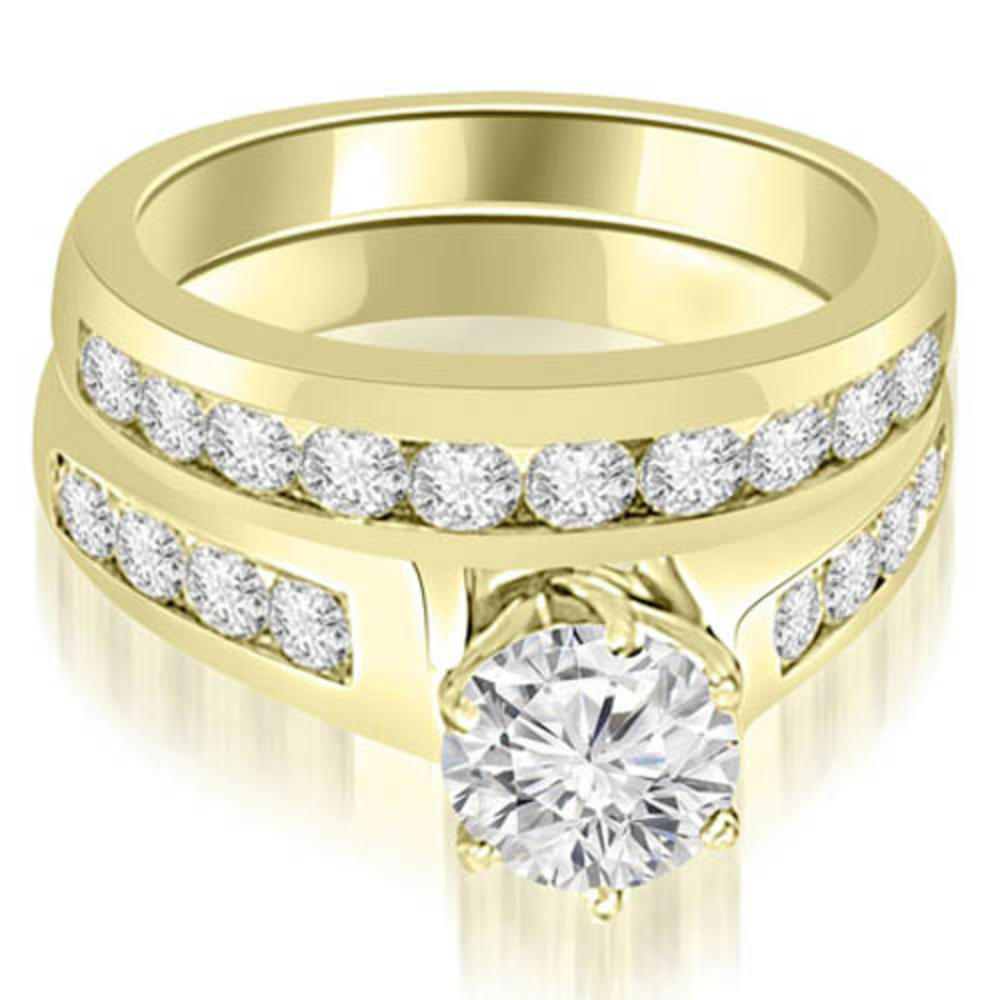 1.65 Cttw Round Cut 18K Yellow Gold Diamond Bridal Set