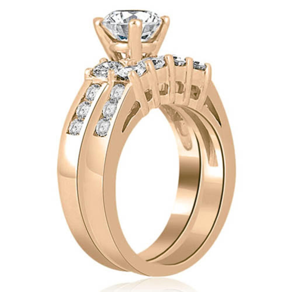 1.70 Cttw Round-Cut 14K Rose Gold Diamond Bridal Set
