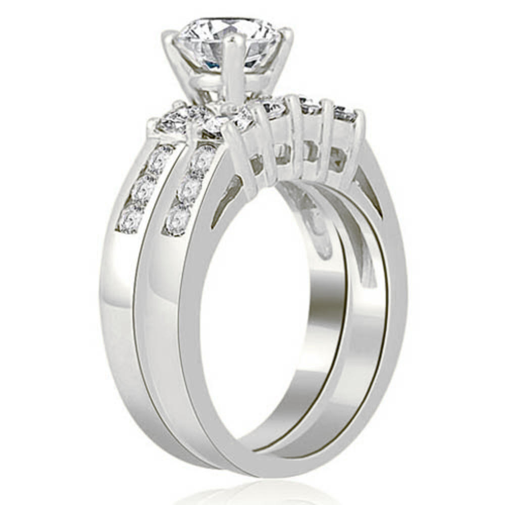 1.55 Cttw Round-Cut 18K White Gold Diamond Bridal Set