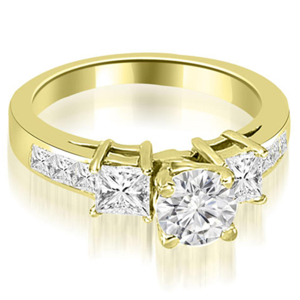 2.70 cttw. 14K Yellow Gold Channel Princess and Round Cut Diamond Bridal Set (I1, H-I)