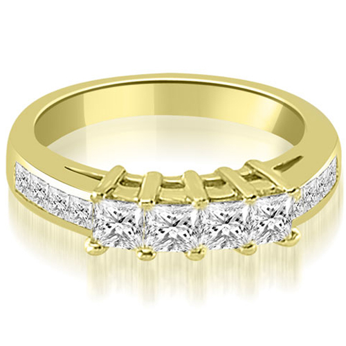 1.35 Cttw Princess-Cut 14k Yellow Gold Diamond Wedding Band