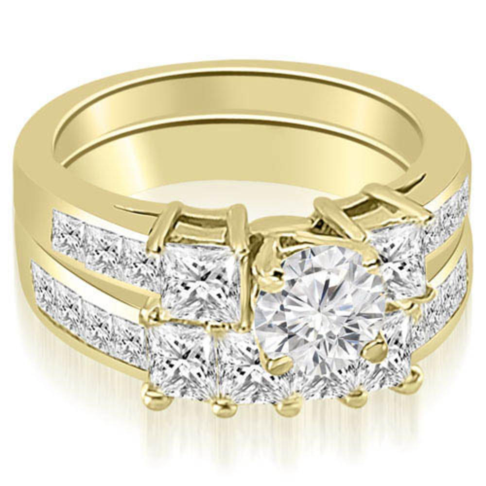 3.10 Round- and Princess-Cut 14k Yellow Gold Diamond Engagement Set