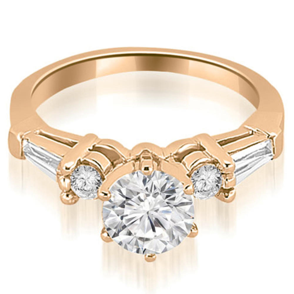 14K Rose Gold 0.70 cttw Baguette and Round Diamond Engagement Ring (I1, H-I)
