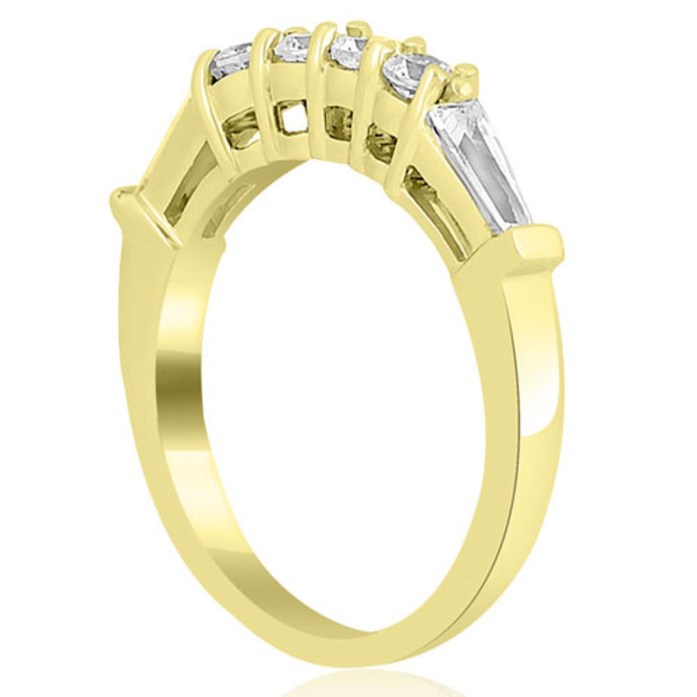 1.85 Cttw Round and Baguette Cut 14k Yellow Gold Diamond Engagement Set