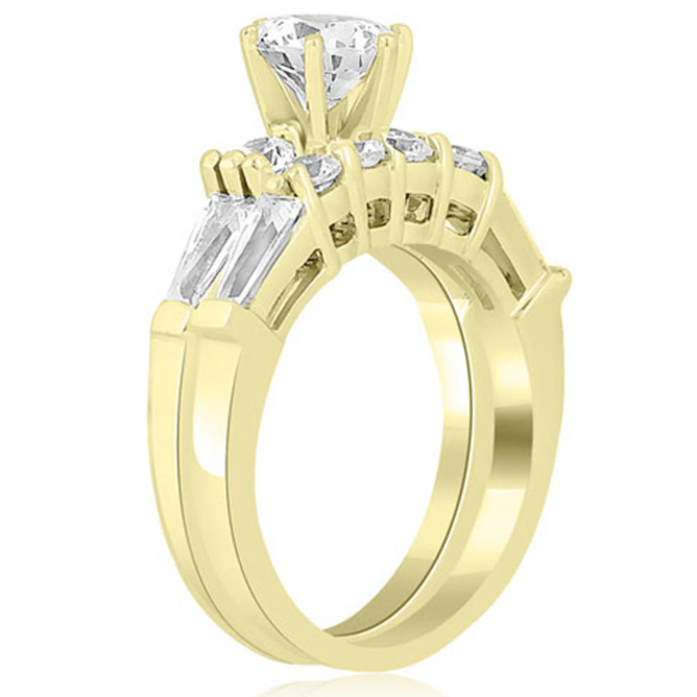 1.35 cttw. 18K Yellow Gold Baguette and Round Diamond Bridal Set (I1, H-I)
