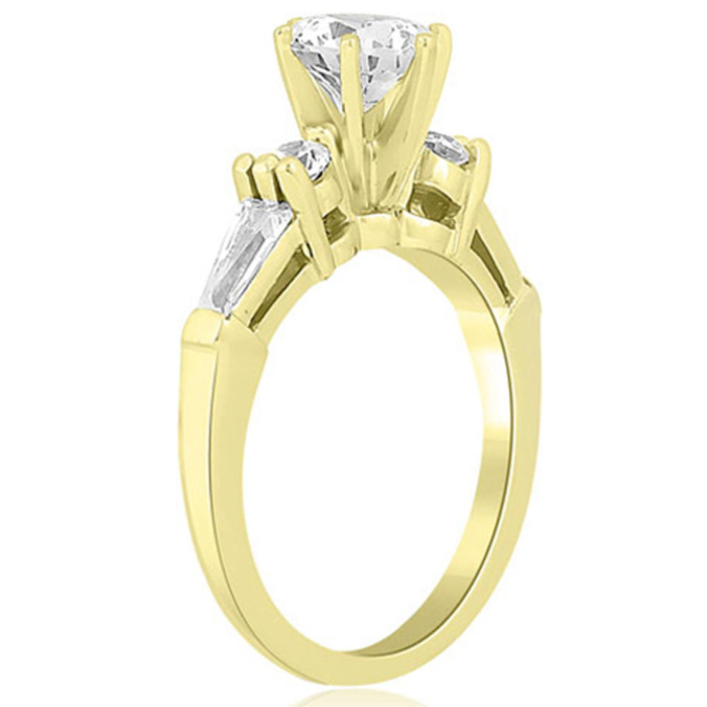 18K Yellow Gold 0.70 cttw Baguette and Round Diamond Engagement Ring (I1, H-I)