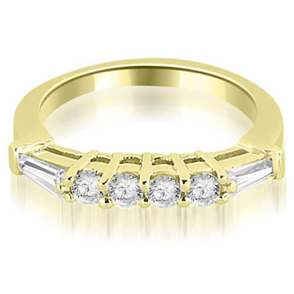 0.50 Cttw Baguette and Round Cut 18K Yellow Gold Diamond Wedding Band