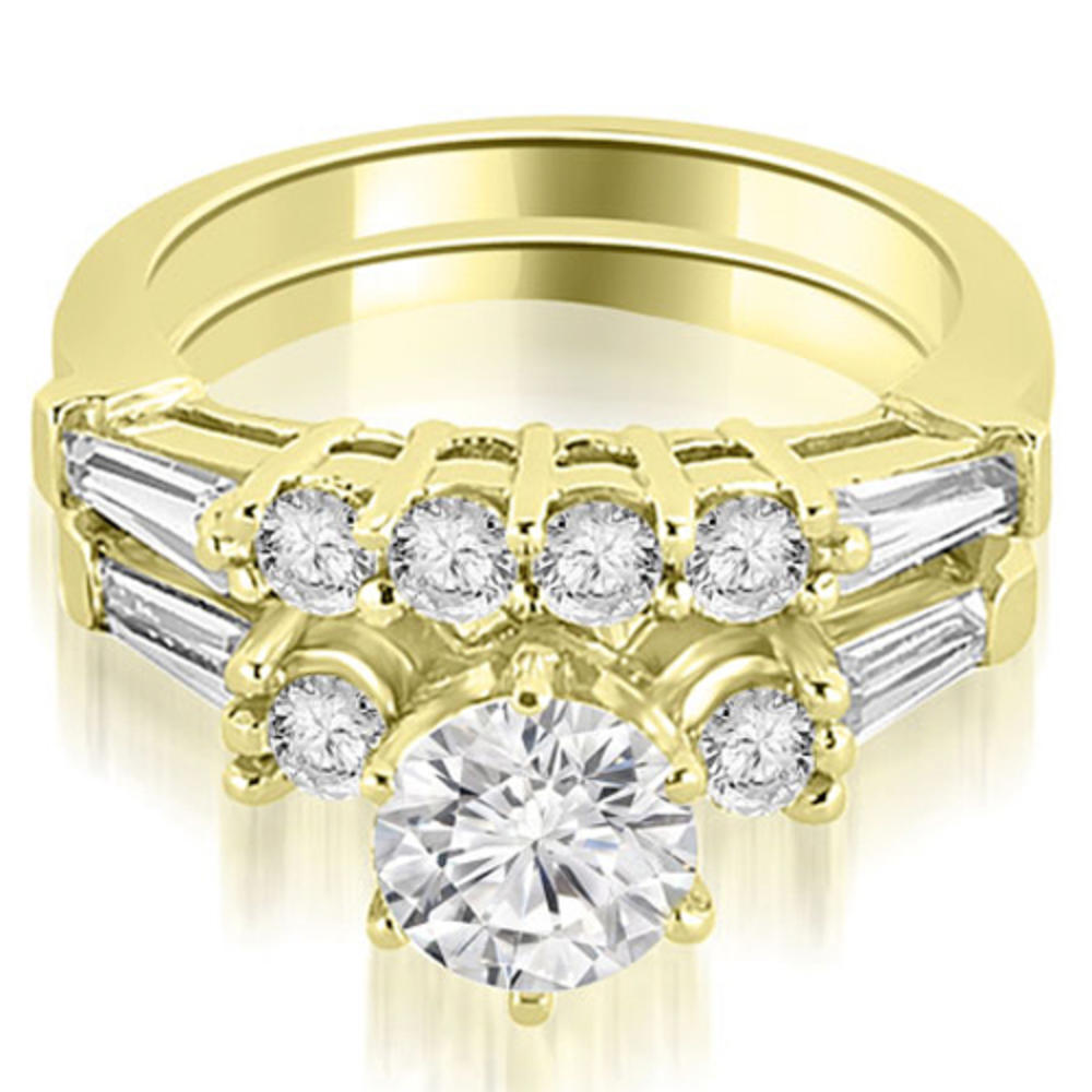 1.85 cttw. 18K Yellow Gold Baguette and Round Diamond Bridal Set (I1, H-I)