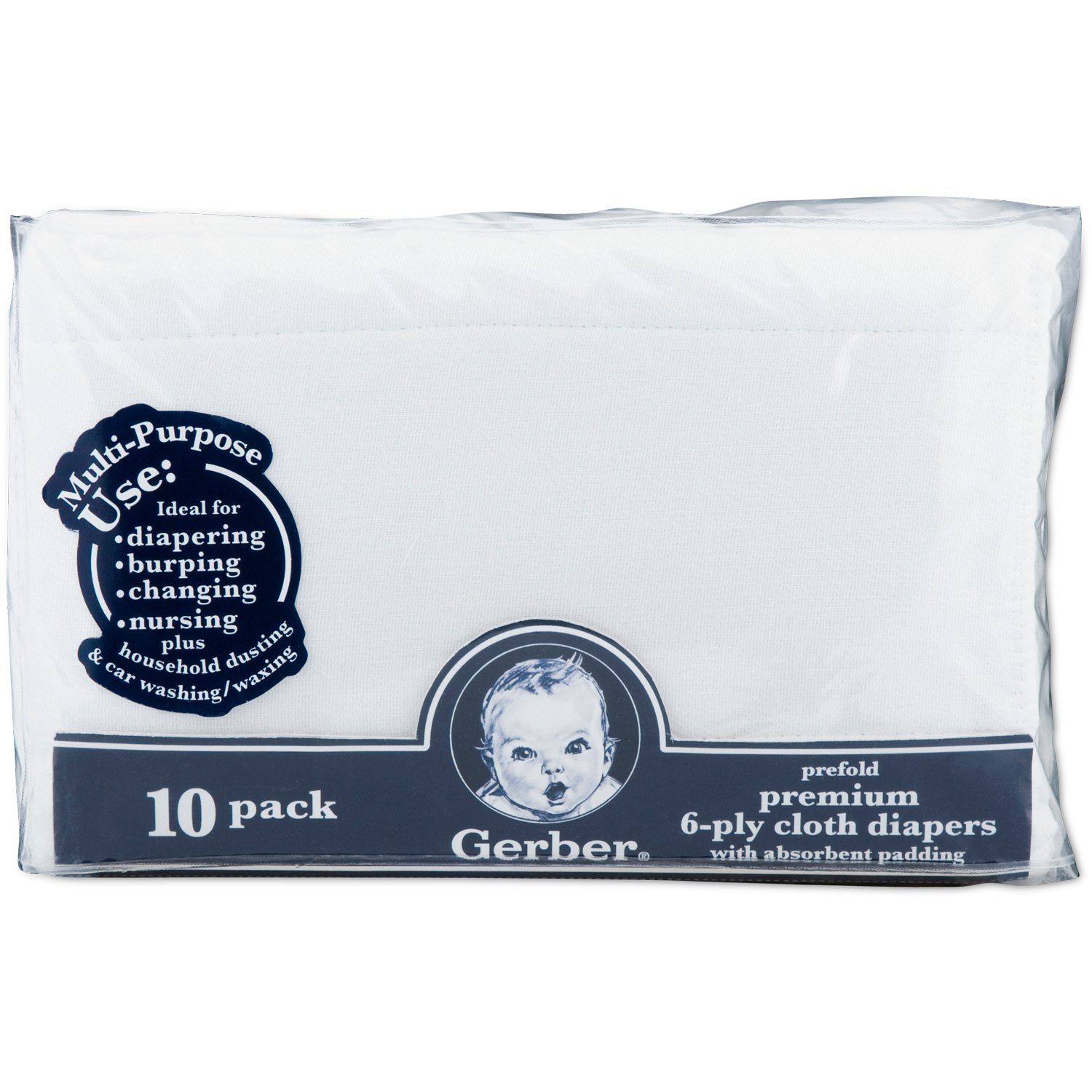 UPC 047213581858 product image for Prefolded Gauze with Pad Cloth Diapers (10 pack) - White | upcitemdb.com