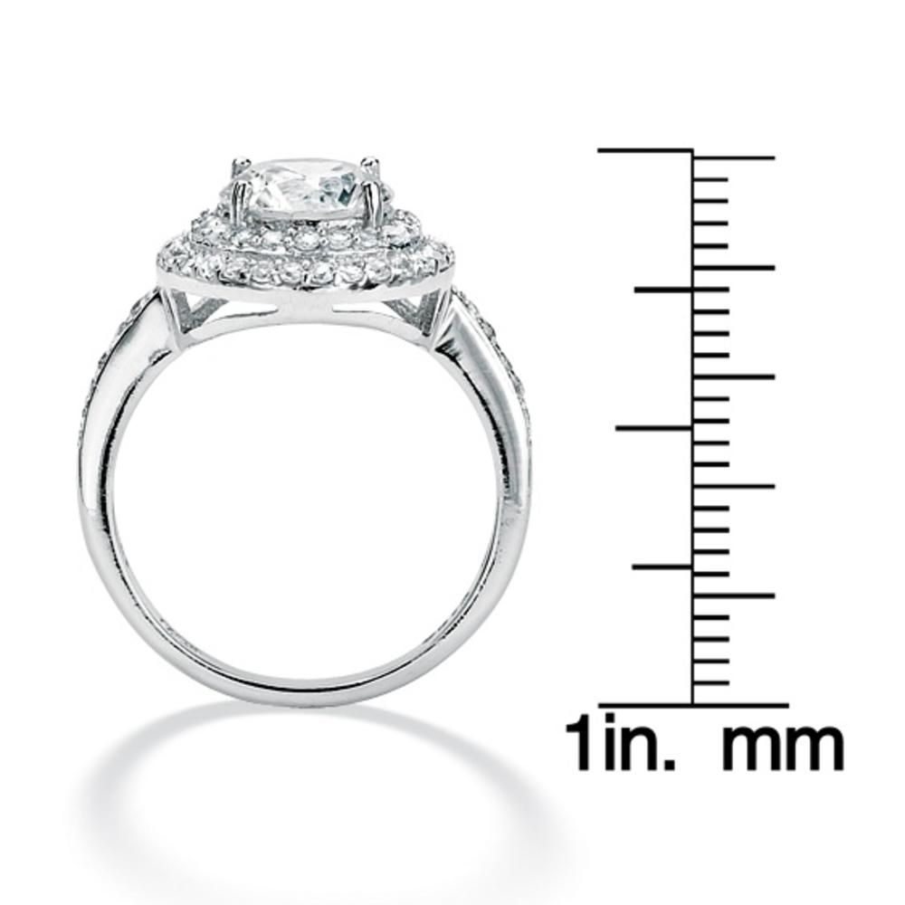 2.47 TCW Round Cubic Zirconia Platinum Over Sterling Silver Engagement/Anniversary Ring
