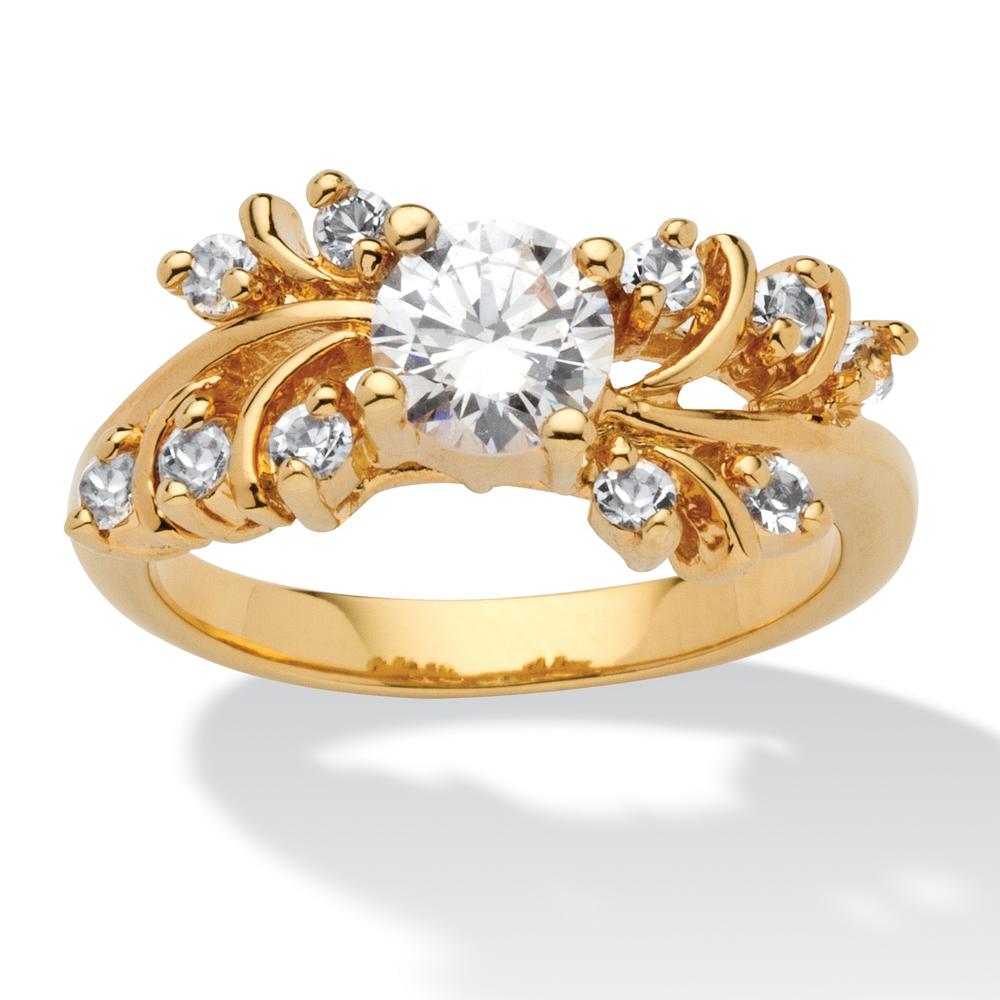 .80 TCW Round Cubic Zirconia 14k Yellow Gold-Plated Wedding Band Ring