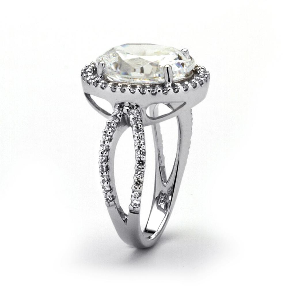 5.43 TCW Oval-Cut Cubic Zirconia Engagement/Anniversary Ring in Platinum over Sterling Silver