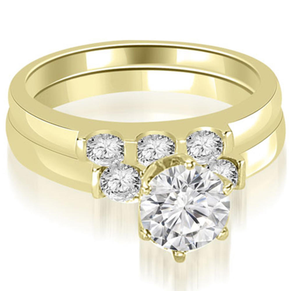 1.25 Cttw Round Cut 14K Yellow Gold Diamond Bridal Set