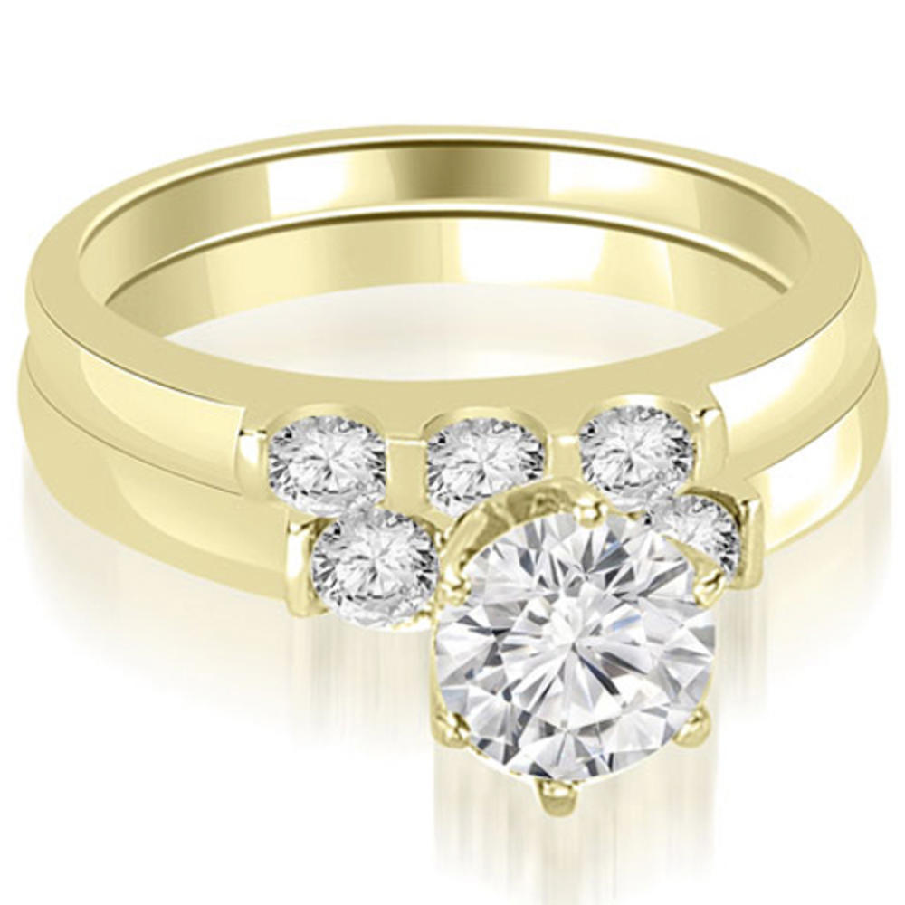 1.50 Cttw Round Brilliant 18k Yellow Gold Diamond Bridal Set