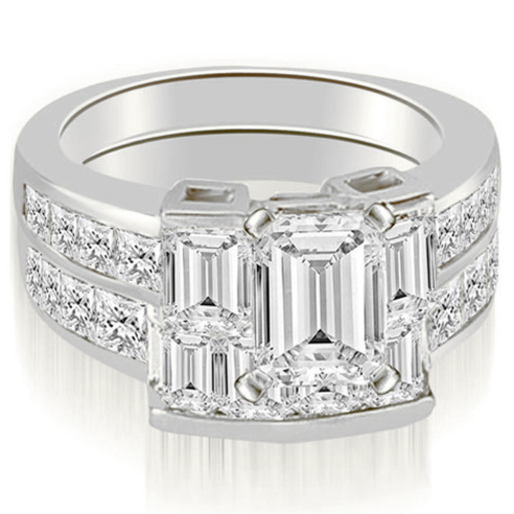 3.25 Cttw Princess and Emerald-Cut 18K White Gold Diamond Bridal Set