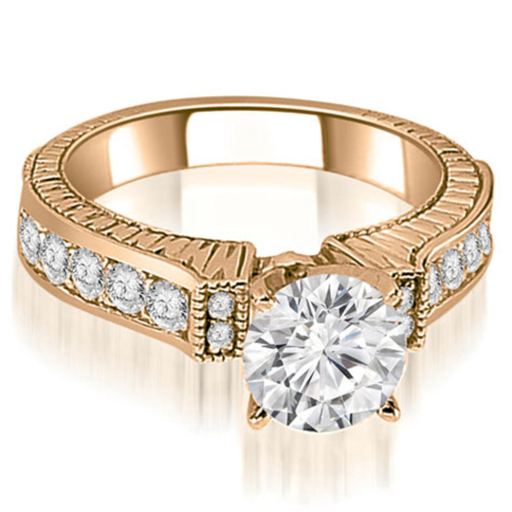 2.15 Cttw Round Cut 14k Rose Gold Diamond Engagement Set