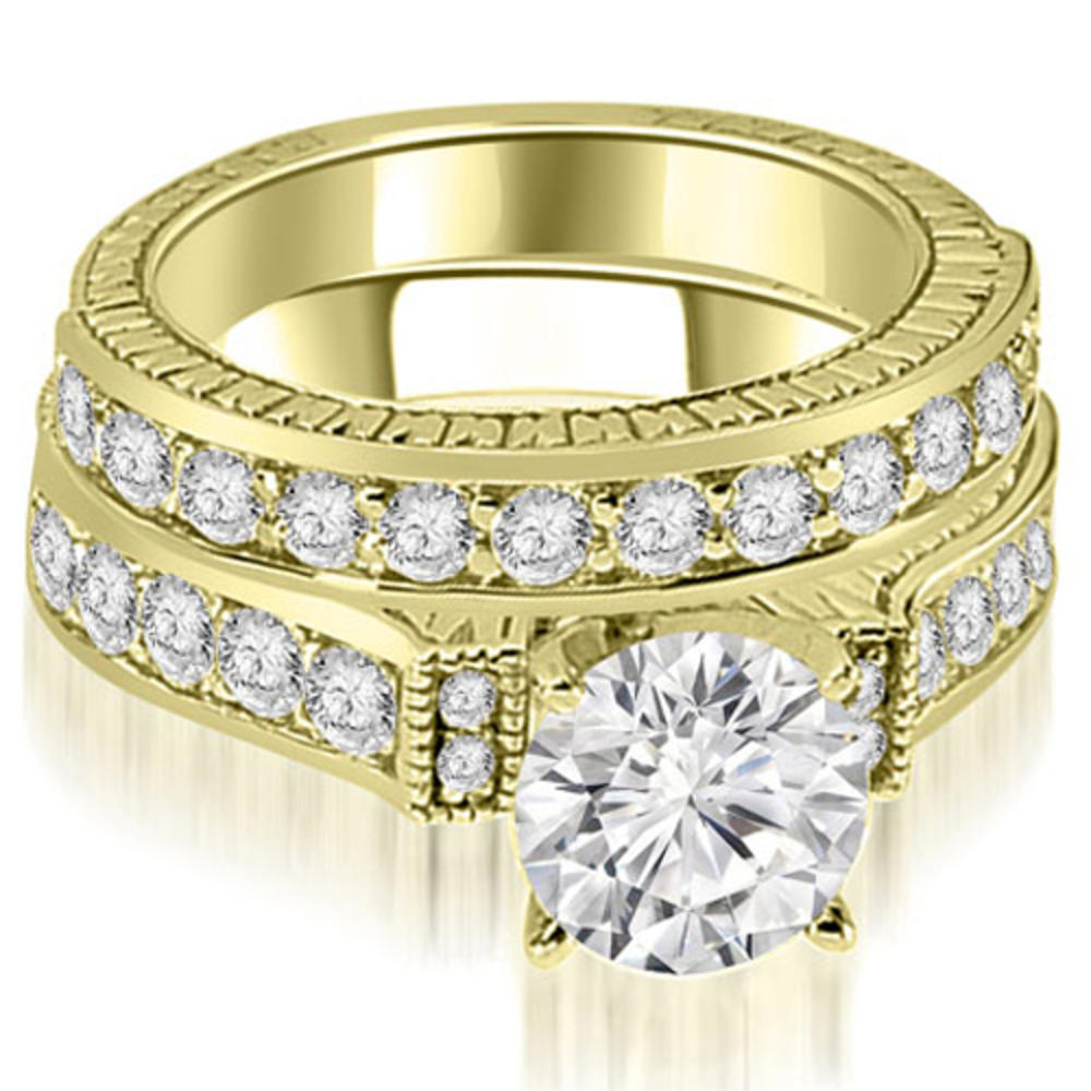 1.60 cttw Round-Cut 14k Yellow Gold Diamond Bridal Set