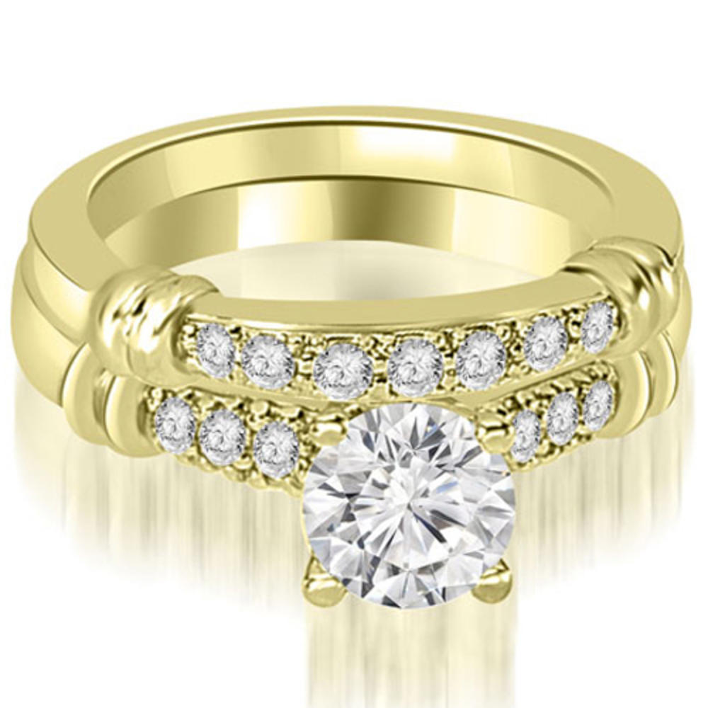 1.33 cttw Round Cut 14k Yellow Gold Diamond Bridal Set