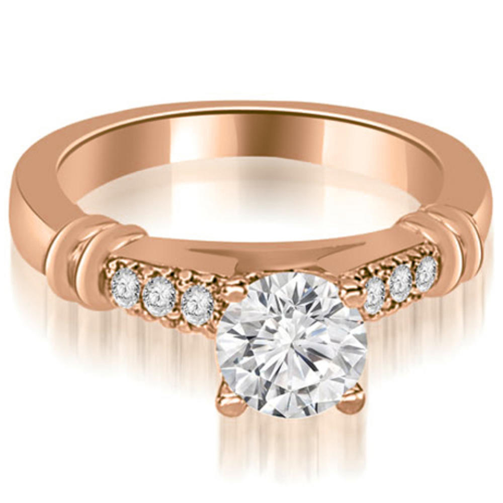0.78 Cttw Round Cut 18K Rose Gold Diamond Engagement Set