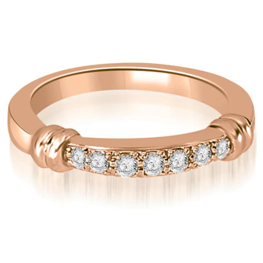 1.08 Cttw. Round-Cut 18K Rose Gold Diamond Engagement Set