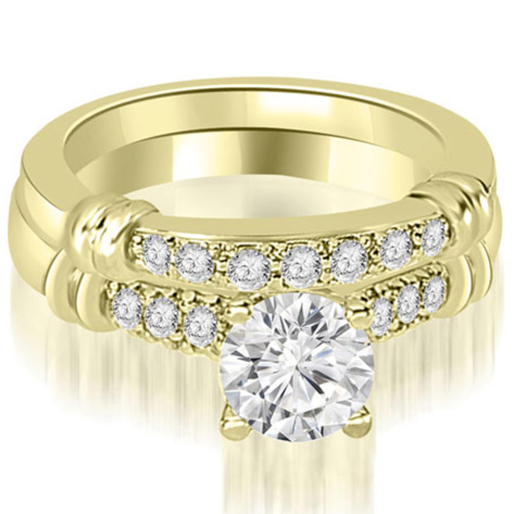 1.08 cttw Round-Cut 18k Yellow Gold Diamond Bridal Rings Set