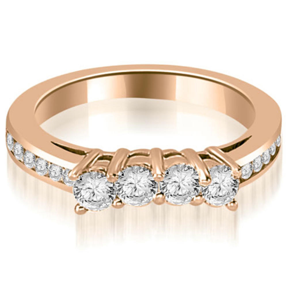 1.87 Cttw Round Cut 14k Rose Gold Diamond Engagement Set