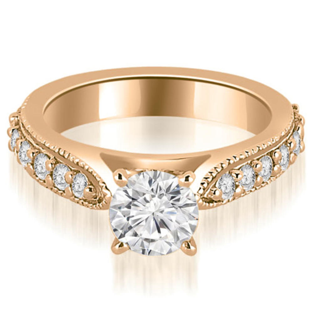 1.85 Cttw Round Cut 14k Rose Gold Eternity Diamond Bridal Set
