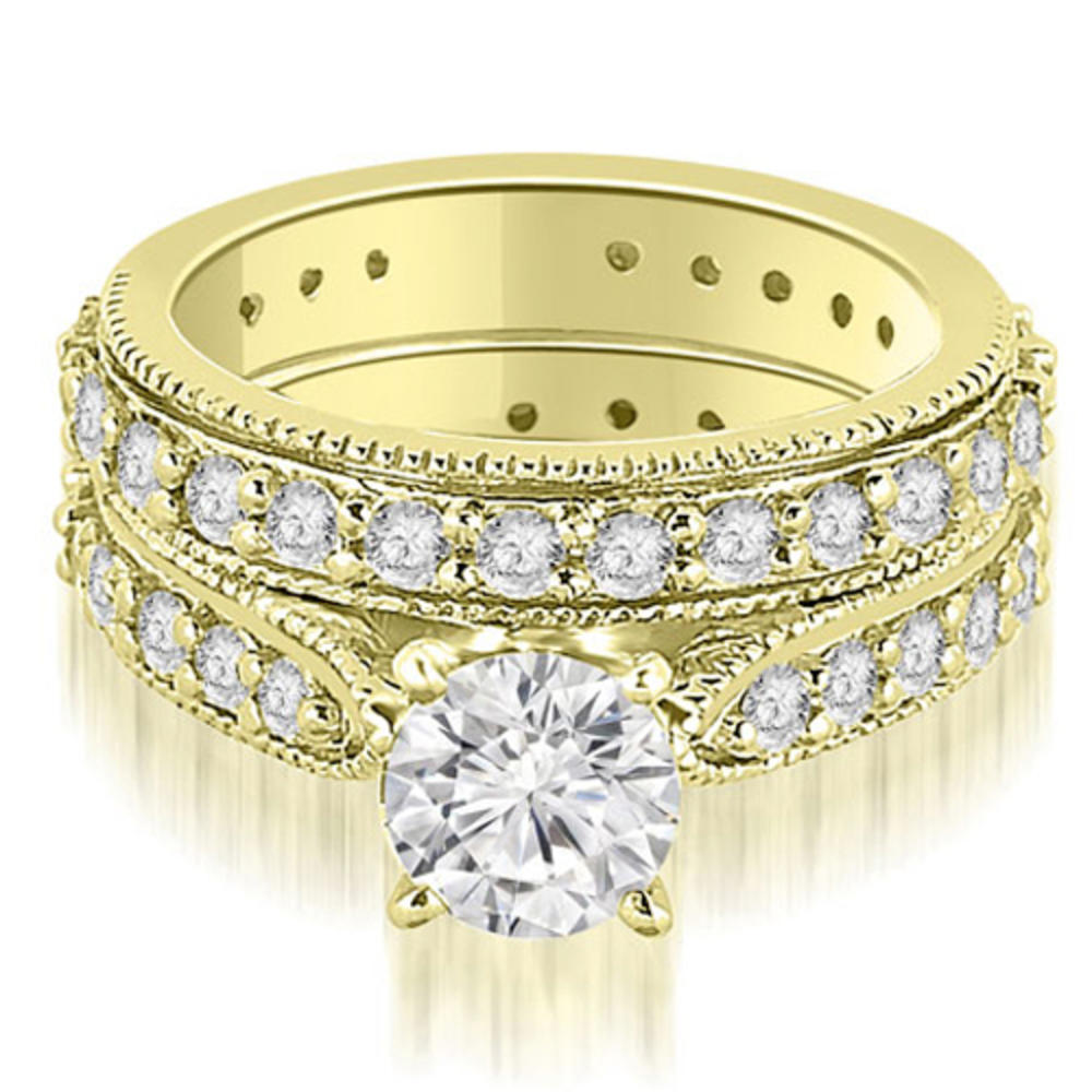 2.25 Cttw. Round Cut 18K Yellow Gold Diamond Engagement Ring