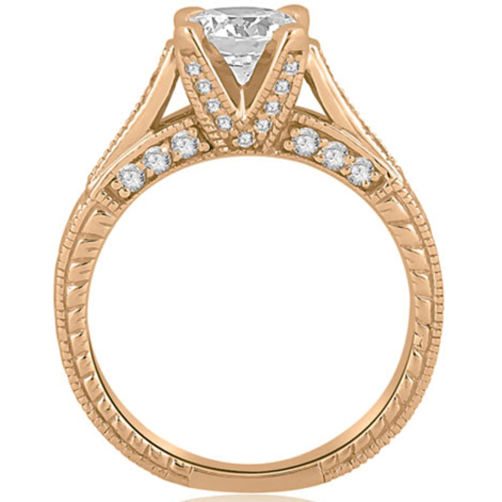 0.70 Cttw Round Cut 14k Rose Gold Diamond Engagement Ring