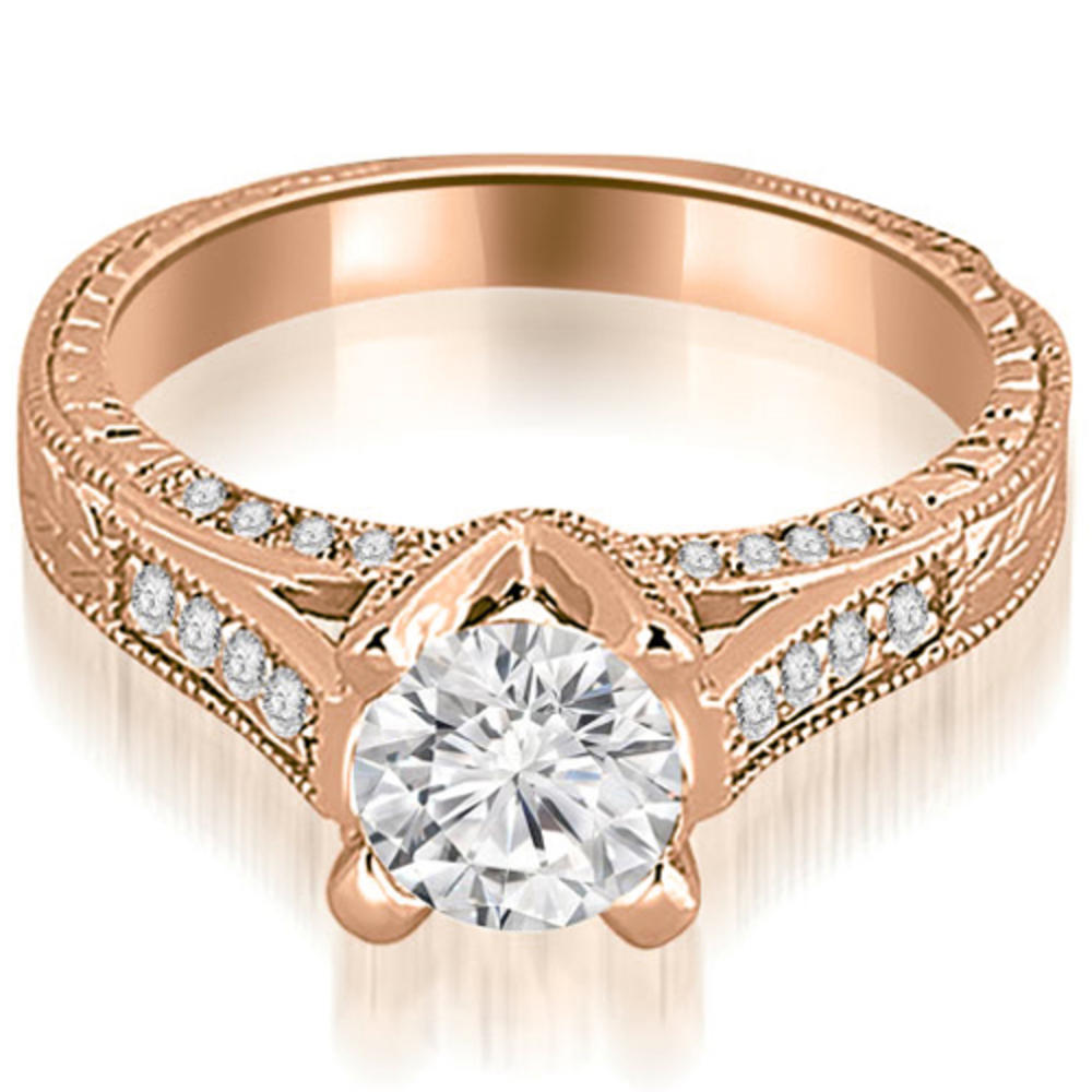 0.70 Cttw Round Rose Gold Diamond Engagement Ring