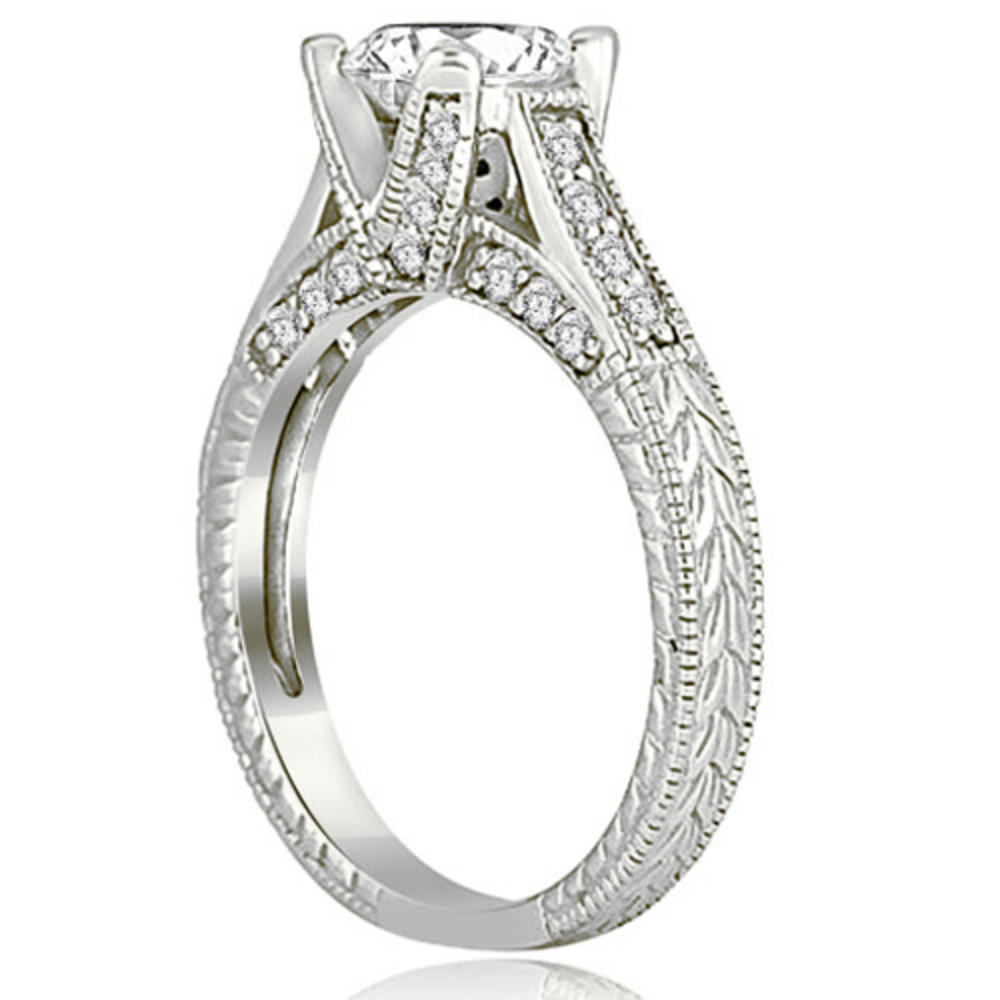 1.25 Cttw Round-Cut 18K White Gold Diamond Engagement Set