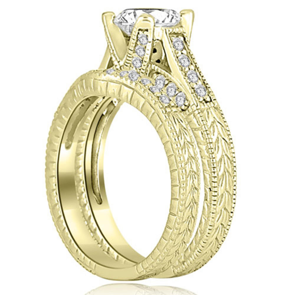 1.25 Cttw Round-Cut 18K Yellow Gold Diamond Engagement Set