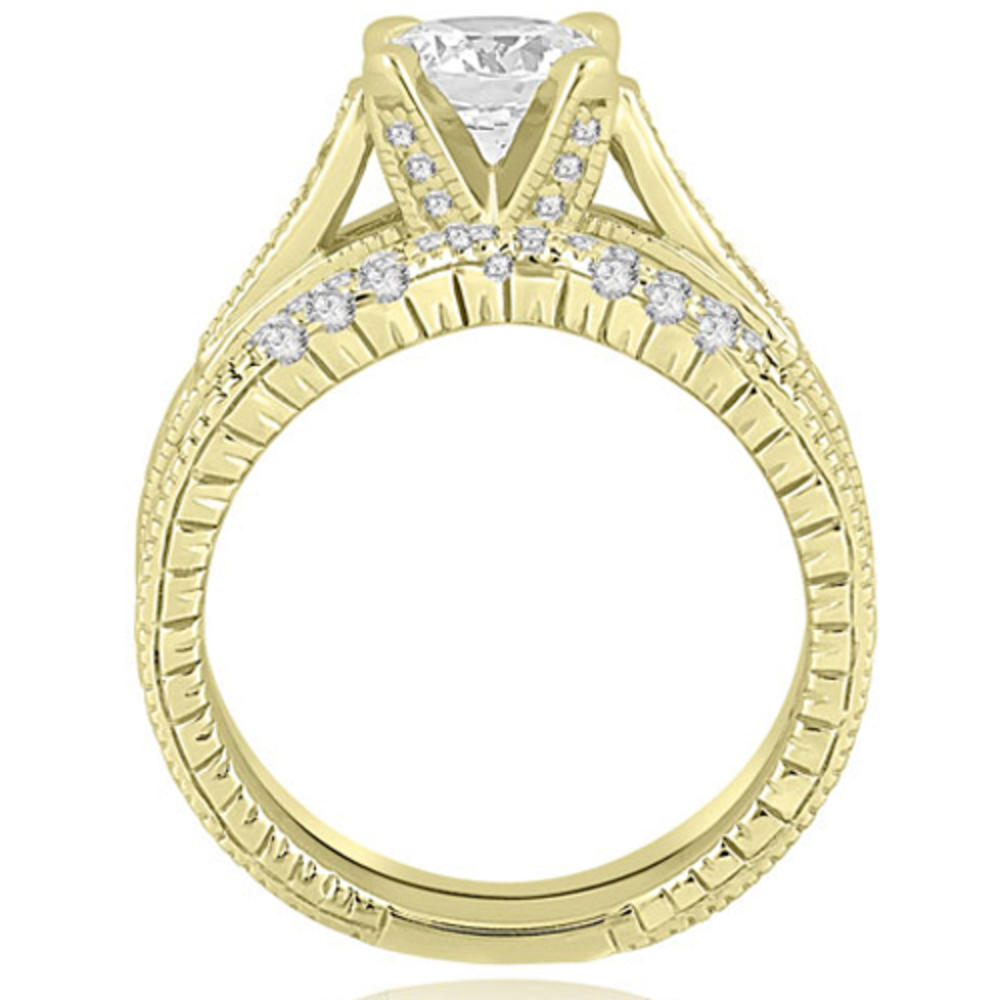 1.50 Cttw Round-Cut 18K Yellow Gold Diamond Engagement Set