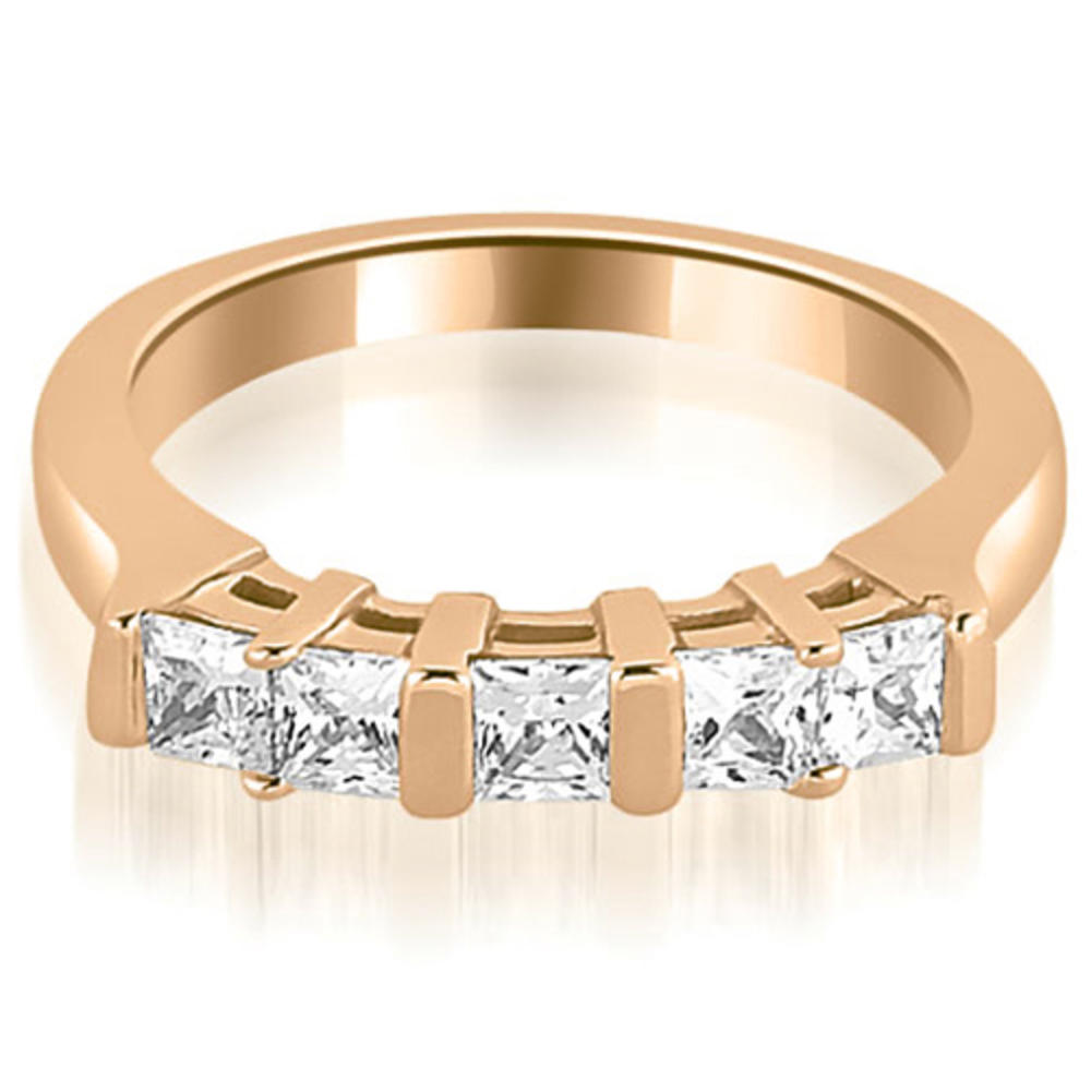 1.35 Cttw Princess Cut 14K Rose Gold Diamond Bridal Set
