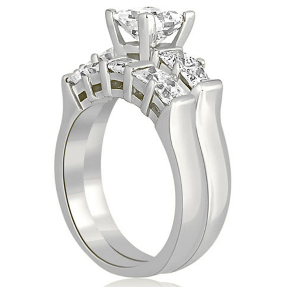 1.50 Cttw Princess Cut 14K White Gold Diamond Bridal Set