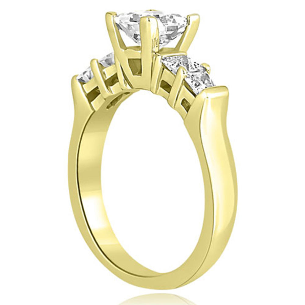 1.45 Cttw. Princess Cut Yellow Gold Diamond Bridal Set