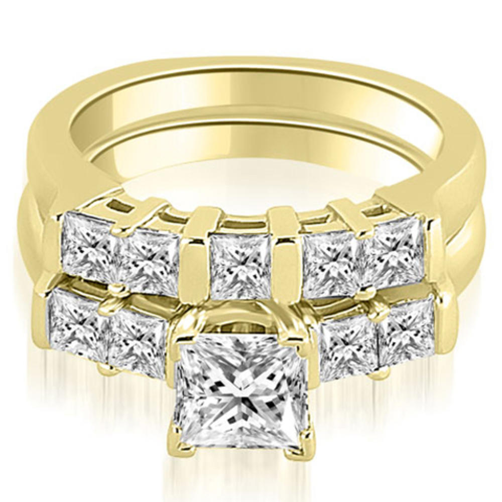 1.75 Cttw Princess Cut 14k Yellow Gold Diamond Bridal Set