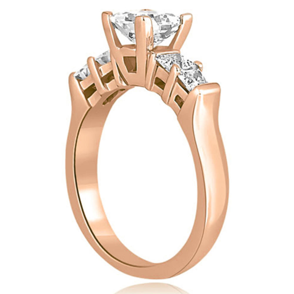 1.50 cttw. 18K Rose Gold Princess Cut Diamond Engagement Bridal Set (I1, H-I)