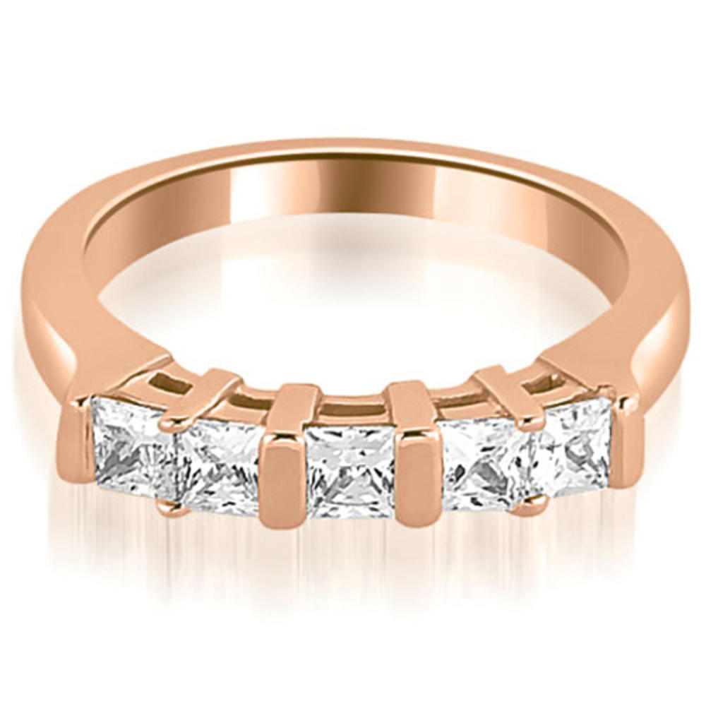 1.45 cttw. 18K Rose Gold Princess Cut Diamond Engagement Bridal Set (I1, H-I)