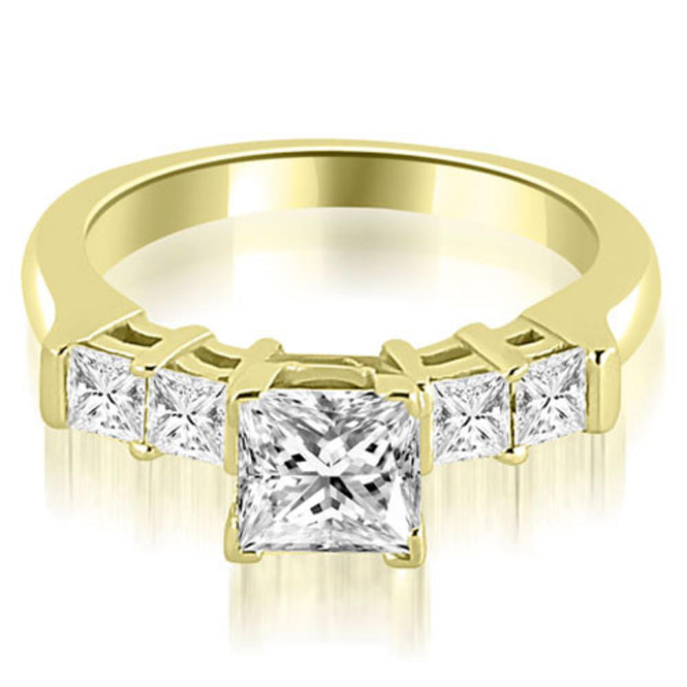 1.50 cttw. 18K Yellow Gold Princess Cut Diamond Engagement Bridal Set (I1, H-I)