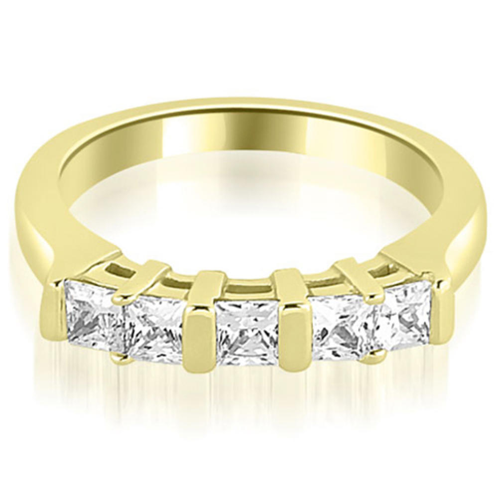 1.50 cttw. 18K Yellow Gold Princess Cut Diamond Engagement Bridal Set (I1, H-I)